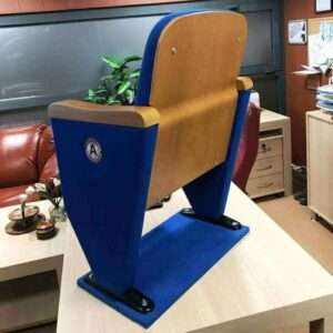 lino serisi tam ayak ahşap arkalıkve oturak ve ahşap kollu toplantı salonu koltuğu arka görünüm RAS-99613-4